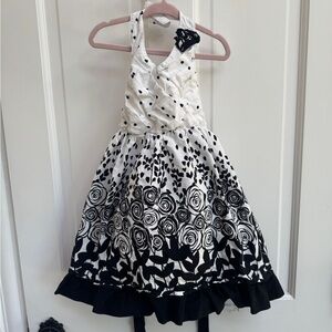 Rosanna 3T Girls Black and White Formal Halter Sleeveless Dress